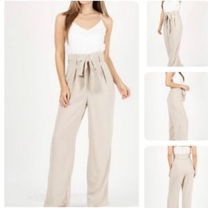 Contrast Wide Leg Jumpsuit Romper [New]